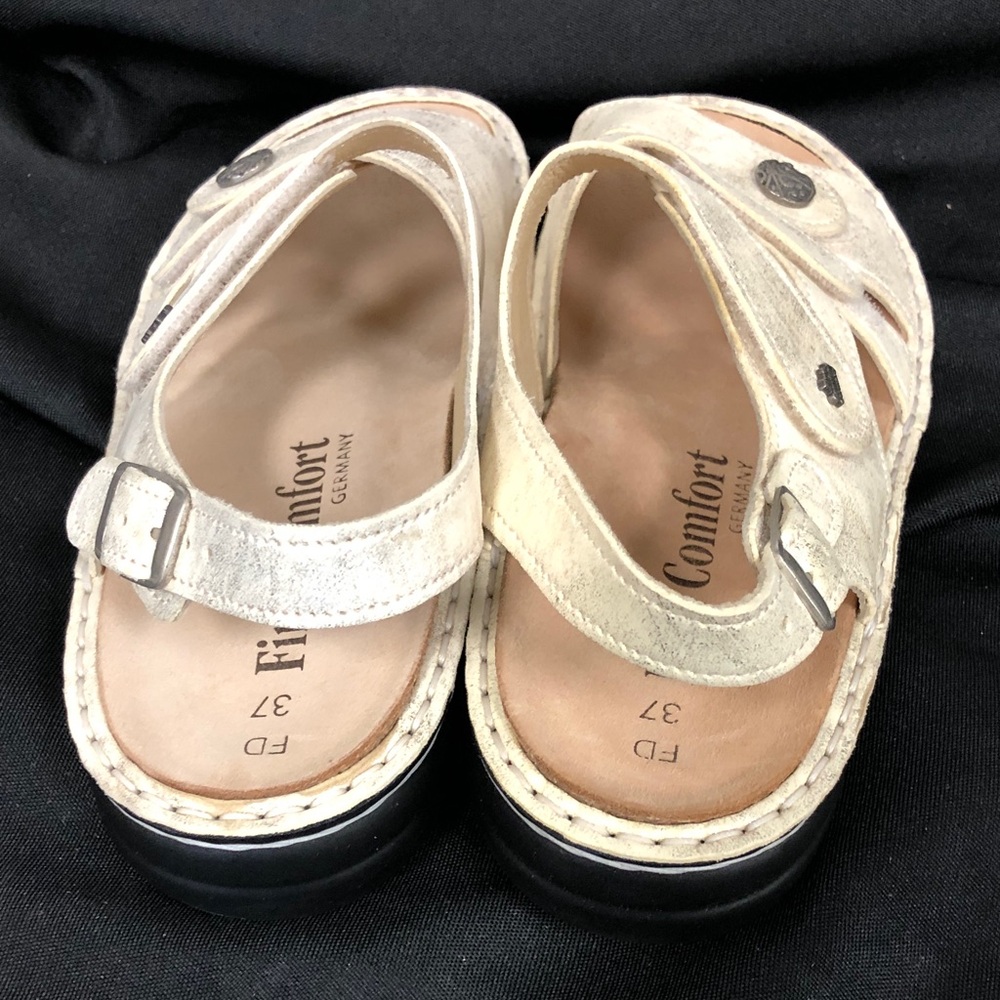 Finn Comfort Metallic Cream Slingback Sandals sz37 - Picture 2 of 8
